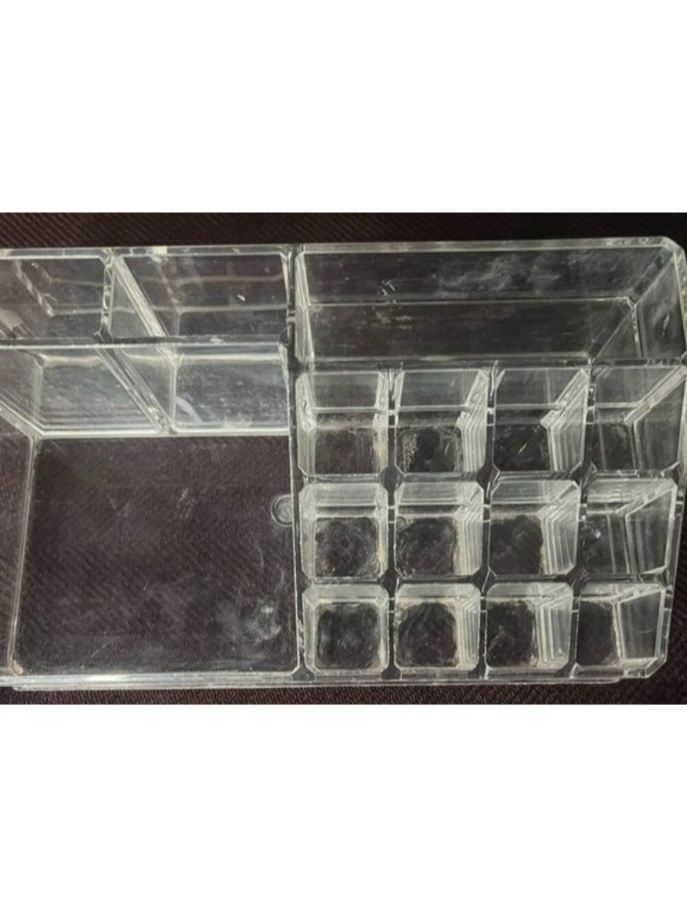 Clear Acrylic Multi-Compartment Makeup Organizer Rectangular Bin Storage Vanity - Picture 4 of 15